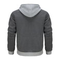 thumbnail image 3 of Pisexur Mens Winter Jacket Man Color Match Drawstring Zipper Pockets Hooded Coat Mens Winter Coat Windbreaker Jacket Warming Jacket, 3 of 3