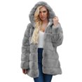 thumbnail image 1 of Veste pour Femmes Hiver Femmes Dames Uni Chaud Manteau en Faux Manteau Veste Hiver Col Rabattu Vêtement d'Extérieur, 1 of 9