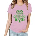 thumbnail image 1 of Meichang St Patricks Day T-Shirt Femme Vert Trèfle à Quatre Feuilles T-Shirts Graphiques Hauts Verts Décontracté Manches Courtes Col Rond T-Shirts St Patricks Day Liquidation, 1 of 3
