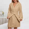 thumbnail image 4 of Penkiiy Womens Robe Long Kint Bathrobe Lightweight Soft Robes Ladies Bath Robe 2XL Khaki, 4 of 9