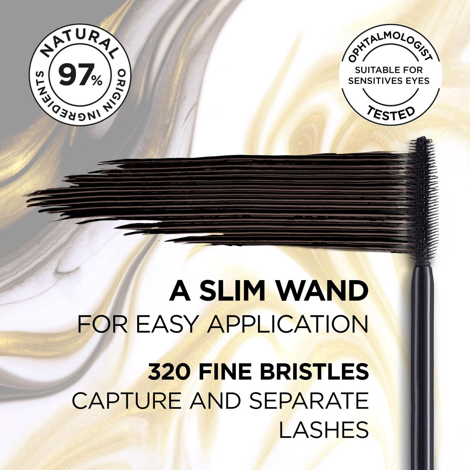 L'Oréal Paris Mascara Voluminous Noir Balm, Volumisant, Soignant, Volume Défini Instantané, Noir, 0.26 fl. oz.