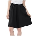 thumbnail image 2 of Meichang Women's Plus Size Cotton Linen Bermuda Shorts, Solid, Elastic Waist, with Pockets, 2 of 4