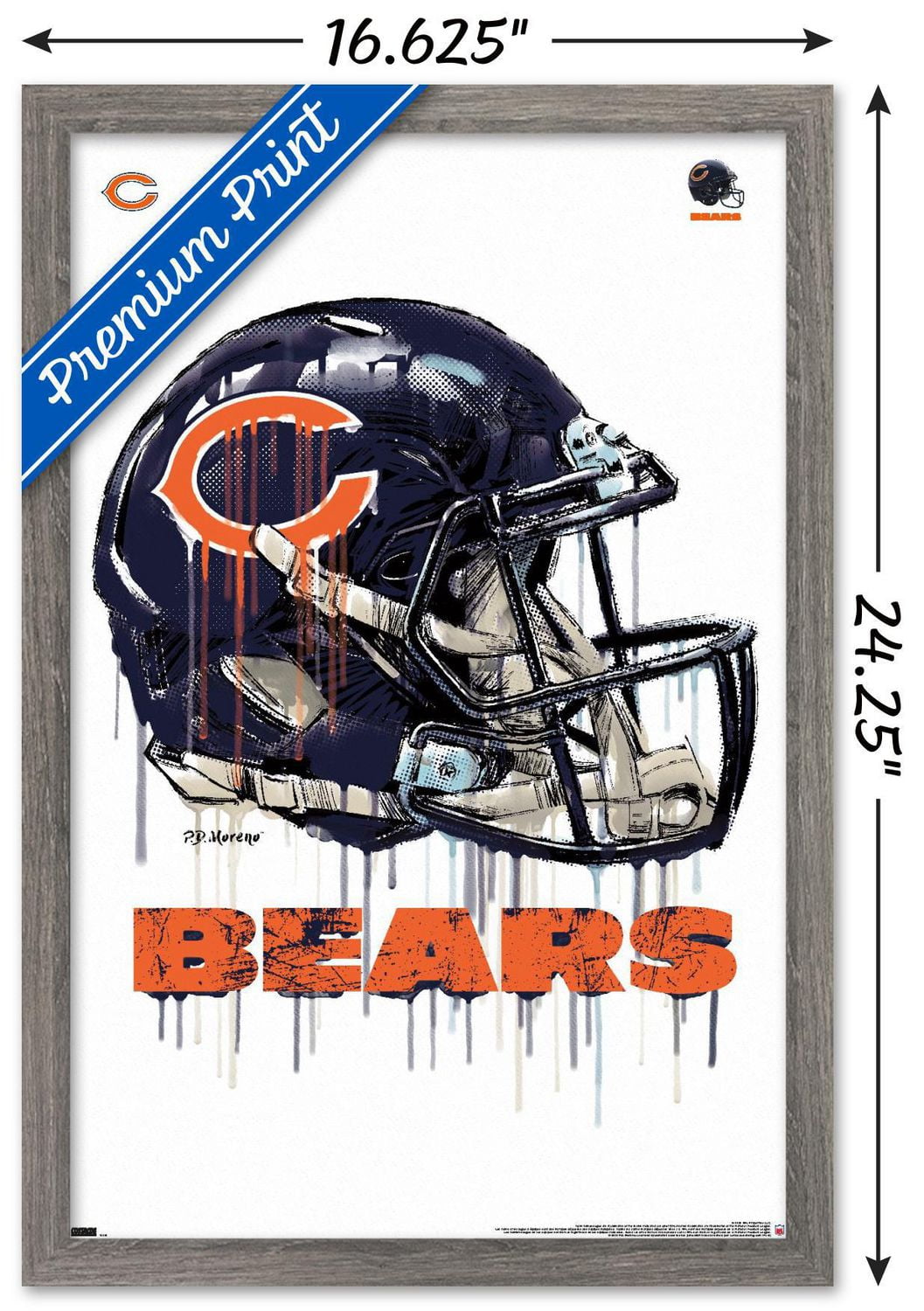 NFL Chicago Bears - Drip Helmet 20 Wall Poster