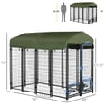 thumbnail image 3 of PawHut Enclos Extérieur pour Chien, Porte, Vert, 8 Pi x 4 Pi x 6 Pi, Vert, 3 of 10