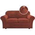 thumbnail image 1 of Modern Velvet Plush 4 Piece High Stretch Sofa Slipcover Furniture Protector Form Fit Luxury Thick Sofa Cover, Machine Washable, 1 of 6