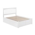thumbnail image 4 of Mission Full Wood Platform Bed with Footboard and Storage Drawers in White, 4 of 13