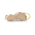 thumbnail image 4 of BLISSFUL STEP Sandales à Talon Chaton pour Femmes à Bride Slingback avec Strass Or 8,5, 4 of 7