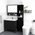 thumbnail image 2 of HOMCOM Armoire de Salle de Bain Haute, Colonne à Linge avec Tablettes Ajustables, Noir, 2 of 10