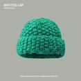 thumbnail image 1 of Women's Autumn Winter Solid Color Thickened Warm Ear Pineapple Pattern Knitted Hat, 1 of 3