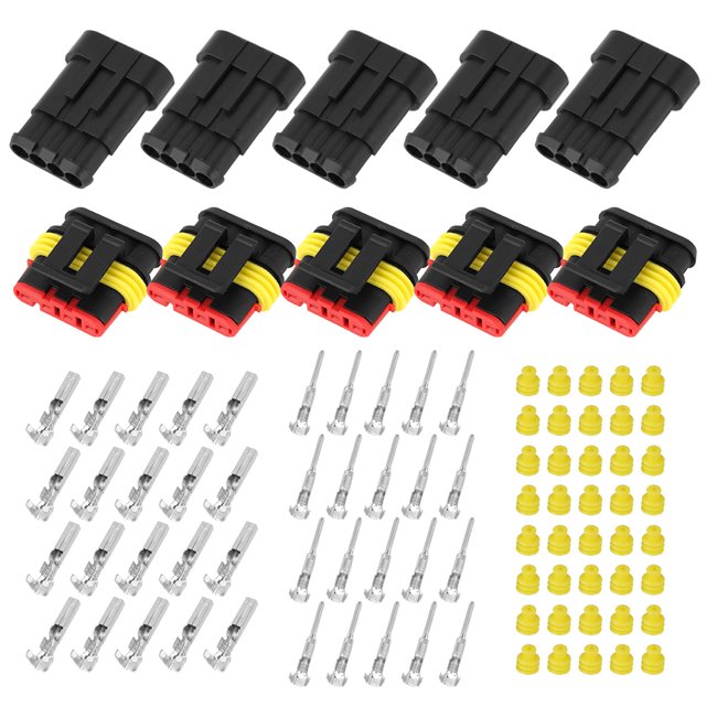 Connecteur de Fil de Voiture, 5 Kits Connecteur Électrique Automobile à 4 Broches Connecteur de Voiture Robuste et Résistant