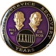 thumbnail image 1 of 33 Year AA Medallion Purple Tri-Plate Founders Bill & Bob Chip XXXIII, 1 of 10
