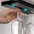 thumbnail image 4 of Kitchen Organizers and Storage Rack Wine Glass Holder Under Shelf Or Cabinet Punch-free Wine Glass Rack Plastic Stemware Rack Glassware Drying Storage Hanger For Kitchen,Bar And Rest, 4 of 8
