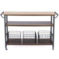 thumbnail image 3 of Baxton Studio Lancashire Kitchen Cart in Brown and Antique Bronze, 3 of 5