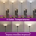 thumbnail image 3 of OUTON 71" Torchiere Floor Lamp with Remote, 4 Color Temperature Modern LED Standing Light for Living Room, Black, 3 of 8