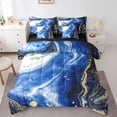 thumbnail image 1 of YST 7-Piece Aesthetic Marble Bedding Set, Modern Abstract Foil Print, Full Size Comforter Set, Stone Pattern Bed Set, 1 of 4