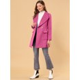 thumbnail image 4 of INSPIRE CHIC Trench-Coat Long à Col Châle Ceinturé pour Femmes Turquoise L, 4 of 6