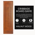 thumbnail image 2 of Tradeopia Jeu de Cribbage en Bois Brun à 3 Pistes avec Rangement Intégré et Pions Métalliques, 2 of 7