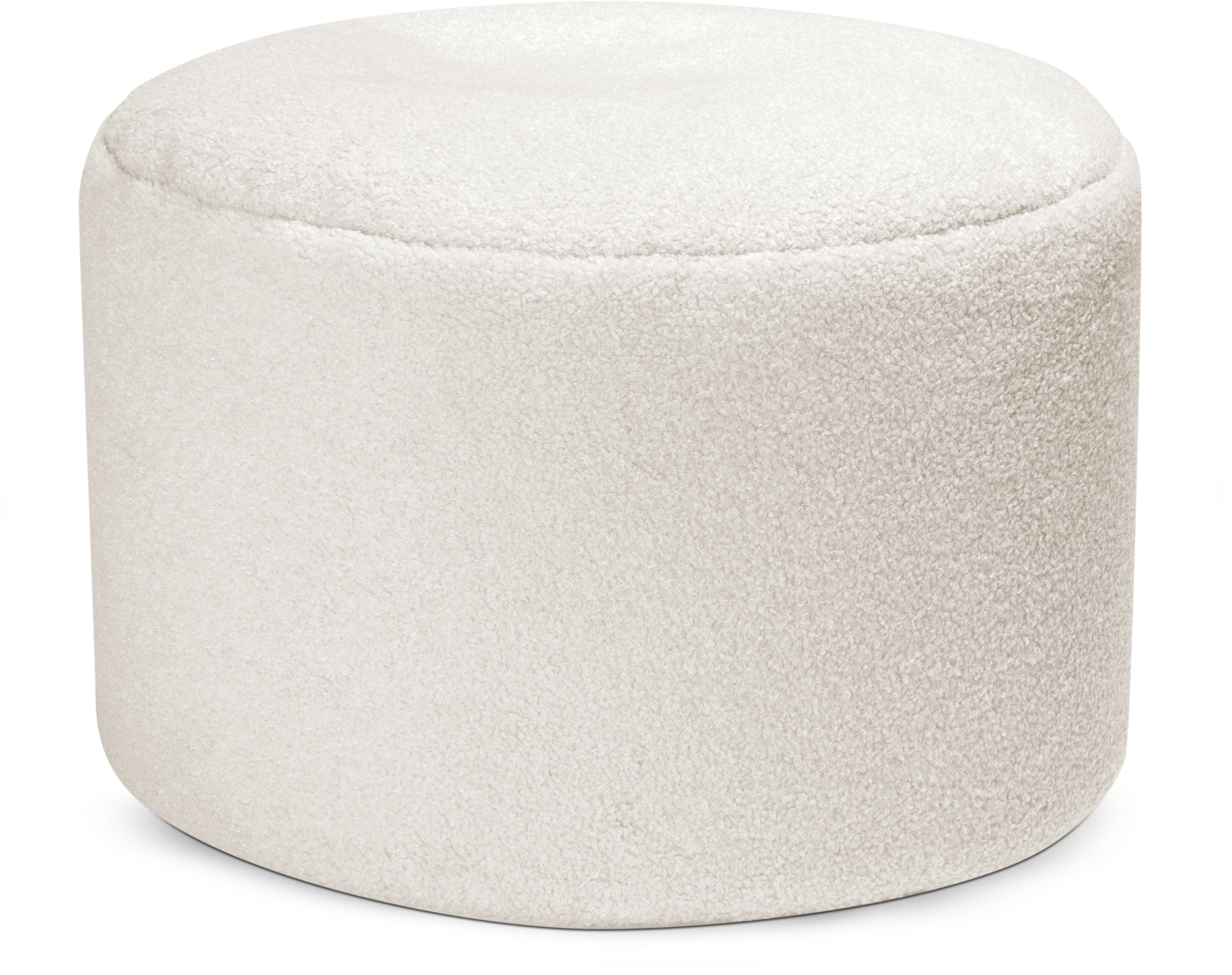 Gouchee Home Dotcom Woolly Bouclé – Pouf rond moderne avec rembourrage en polystyrène haute densité – Polyester doux et texturé pour salon ou bureau