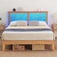 thumbnail image 1 of PIONEERWORKS Full Bed Frame with Natural Rattan Headboard, Platform Bed Frame Full Size with Storage Headboard, Mattress Foundation, Noise-Free, No Box Spring Needed, 1 of 6