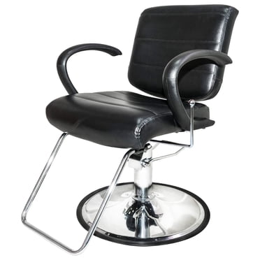 PureSana Chromium Kyler Fauteuil Inclinable de Salon Professionnel à 360 Degrés pour Barbier et Coiffeur
