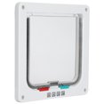 thumbnail image 1 of Porte à Clapet pour Chat, Étanche Transparente Résistante aux Intempéries Durable 4 Modes de Commutation Porte à Clapet pour Animal pour Intérieur et Extérieur pour la Maison Blanc,Brun, 1 of 8