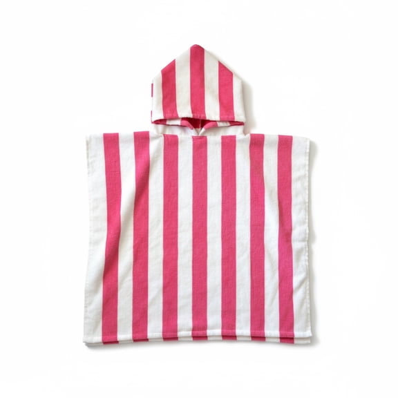 Mainstays Reversible Hooded Towel, Pink Stripe, 1 Piece, 24" x 48"