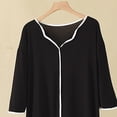thumbnail image 4 of Amzcrzy Chemise de Nuit Grande Taille pour Femmes Manches Courtes Chemises de Nuit en Dentelle Robe de Nuit Boutonnée Robe de Pyjama Décontractée m-4TG, 4 of 4