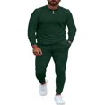 thumbnail image 1 of Mens Long Sleeve Outfits Stand Collar Sweatshirt Top and Sweatpants Tracksuit Set, 1 of 9