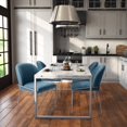thumbnail image 1 of CorLiving Blakeley High Back Upholstered Indoor Dining Chairs with Metal Legs, Blue (Set of 2), 1 of 12