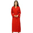 thumbnail image 1 of Bimba Women Long Solid Belt Robe Soft Modal Cotton Wrap Round Plain Bath Robe, 1 of 9