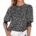 thumbnail image 1 of SMihono Hauts pour Femmes Été Chic Décontracté Mode Col Rond Manches Courtes Aguichant Haut Blouse T-shirt Oversize pour Femmes 2023, 1 of 6