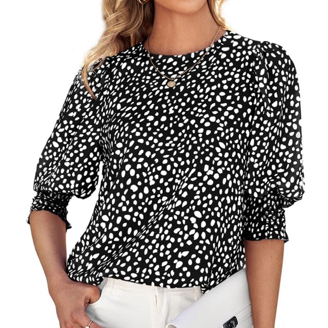 SMihono Hauts pour Femmes Été Chic Décontracté Mode Col Rond Manches Courtes Aguichant Haut Blouse T-shirt Oversize pour Femmes 2023