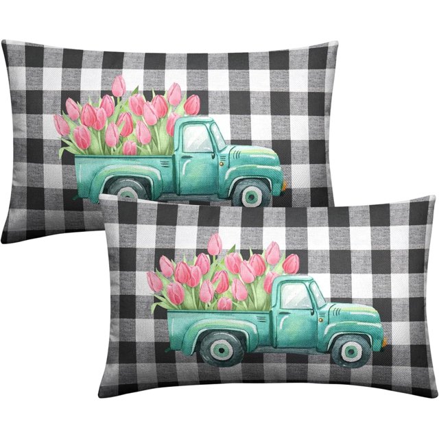 Housses de Coussin Sapin de Noël 16x16 Pouces, Coussins de Noël Rouges Coussins Décoratifs, Housse de Coussin Joyeux Noël Déco pour Vacances de Noël Canapé Sofa Extérieur (6) (Arbre(16x16))
