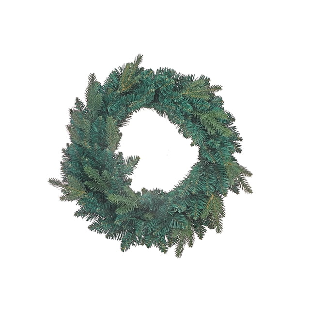 Couronne de Noël Evergreen à Pointes Mixtes 140 Pointes (S) avec 140 Pointes Evergreen en PVC de Style Mixte dans des textures Vertes Variées, Mesurant 23,62 Pouces de Diamètre et 7,87 Pouces de Profondeur, Conçue pour la Décoration des Fêtes Intérieure Ou Extérieure Couverte et Adaptée pour Ajouter des accents Saisonniers.