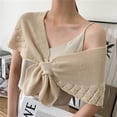 thumbnail image 3 of Women Shawl Short Solid Color Knitted Sunscreen Open Stitch Air Conditioner Shawl for Home Wear, 3 of 8