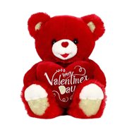 Fasiaou Teddy Bear with Red Heart, Soft Plush Bear Doll Stuffed Animal Toys, Gifts for Her/Girlfriend Lover Mom Kids,A