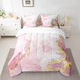 thumbnail image 2 of YST Pink Marble 7-Piece Bedding Set, Watercolor Painting King Size Comforter Set, Modern Abstract Artwork, 2 of 4