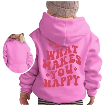 PMVFHDE Liquidation Chandails Molletonnés pour Filles Grande Taille Chandail à Capuchon pour Fille Manches Longues Doux Chandail Molletonné Graphique Hoody Enfants Mignons Chandails à Enfiler Haut Vêtements pour Filles Vêtements, Rose, 12-13 Ans