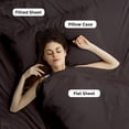 thumbnail image 4 of ViscoLogic EGYPTIAN COMFORT Silky Smooth Lightweight Bed Sheet Set - Brushed Micro - Deep Pocket - 4 Piece Set (Brown,  Twin/Single), 4 of 7