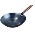 thumbnail image 4 of GROWTH TANK Nonstick Wok Manual Forging Iron Pan General Wood Handle Cooking Wok Wok Pan 30cm, 4 of 9