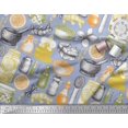 thumbnail image 3 of Soimoi Modal Satin Fabric Ginger,Jar & Mortar and Pestle Kitchen Print Fabric by the Yard 42 Inch Wide, 3 of 3