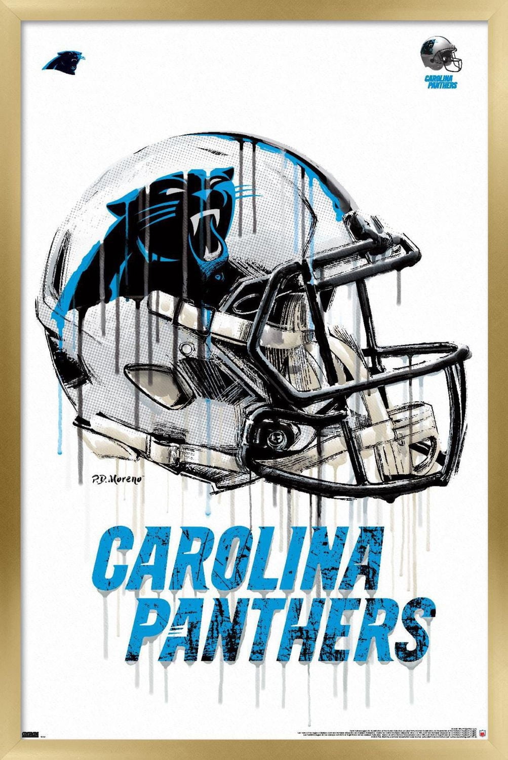 NFL Carolina Panthers - Drip Helmet 20 Wall Poster
