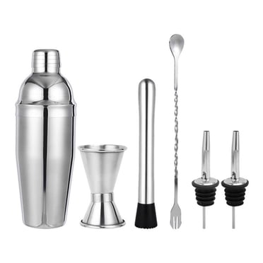 LSLJS Ensemble de 6 Pcs Shaker à Cocktail en Acier Inoxydable Outil de Barman Mélangeur Boisson Bar 750 ml, Gadgets Accessoires pour la Maison et la Cuisine