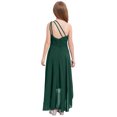 thumbnail image 4 of TSSOE Robe pour Fillettes Demoiselle d'Honneur Junior pour Mariage Froncée à une Épaule Fête Ourlet Haut-Bas Robe de Bal Vert Armée 14, 4 of 6