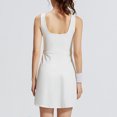 thumbnail image 4 of QATAINLAV Robe de Tennis pour Femme avec Soutien-Gorge Intégré Sans Manches à Col Rond Débardeur Mini Robes Été Yoga Athlétique Entraînement Robe Courte Blanc m Soldes de la Rentrée, 4 of 6