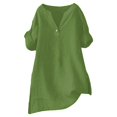 thumbnail image 3 of Baberdicy Chemises à Col Surdimensionné - Hauts Amples Unis pour Femmes (Lin Respirant, de Bureau à Week-End) Vert Menthe TTG, 3 of 8