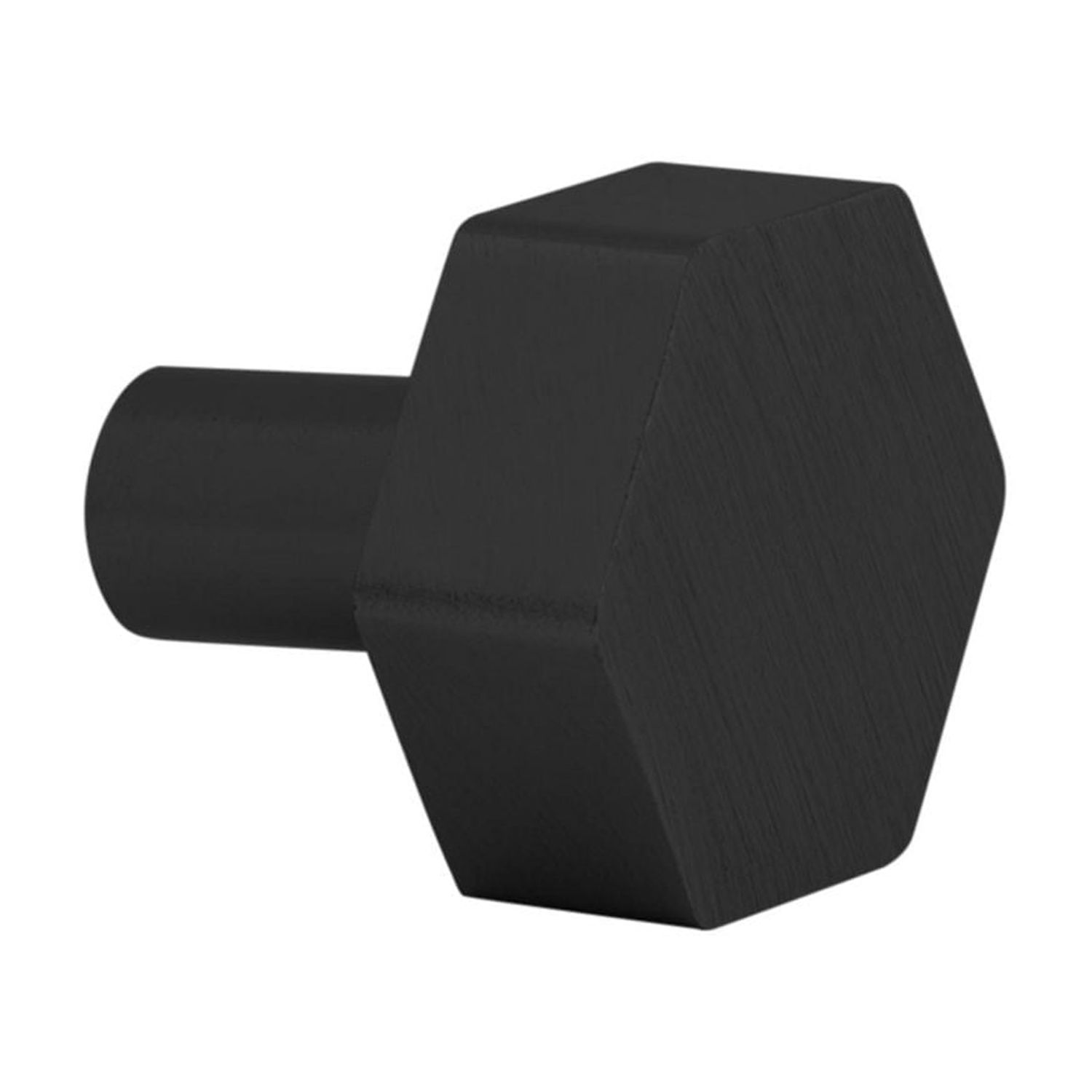 Era Hexagon Knob Brushed Black, Metal Knobs for Drawers and Cabinets 4-Pack