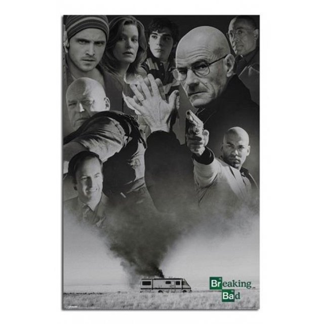 Pyramid Posters XPE159950 Breaking Bad - Affiche Imprimée « Up in Smoke », 24 x 36 Pouces. une Affiche Multicolore Présentant des Images Emblématiques de Breaking Bad, Incluant un VR Enfumé et un montage de Personnage. Parfait pour les Passionnés d'Émission Télé et la Déco Murale à la Maison Ou au Bureau.