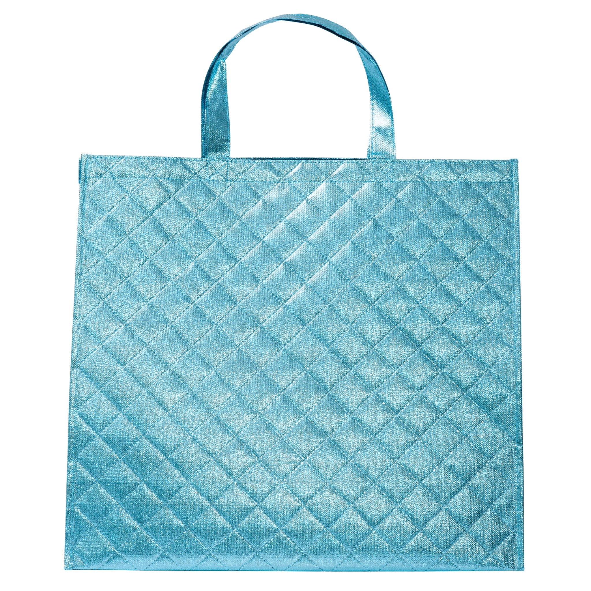 Walmart Grand sac d’épicerie matelassé réutilisable, sac fourre-tout, bleu aruba