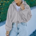 thumbnail image 1 of IROINID Veste Courte Décontractée pour Femmes Couleur Unie à Fermeture Éclair Manches Longues, Gris, 1 of 8